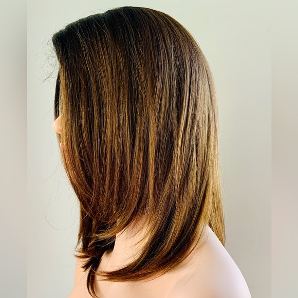 Ombre Brown “Put On & Go” Premium Fiber Wig for Daily Wear or Events - Picture 5 of 7